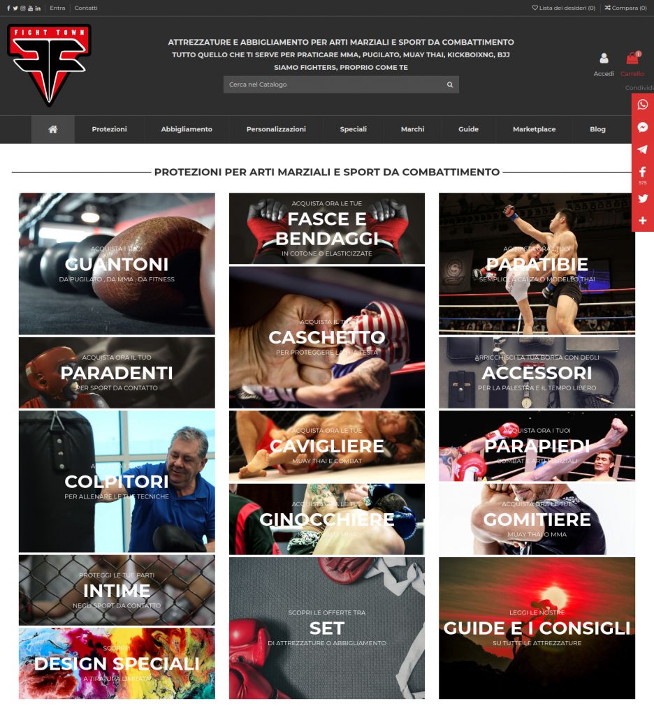 Fight Town Store - Negozio online di protezioni, attrezzature per arti marziali e sportswear