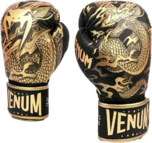 Guantoni da boxe VENUM Dragon Flight 12 oz pugilato nero bronzo Amazon - Kombatnet