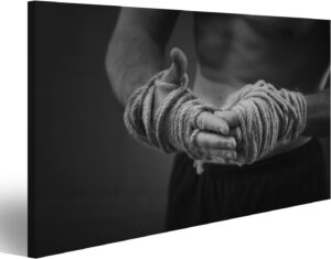 Quadro stampa su tela mani corda canapa Muay Thai thai boxe thailandese thailandia - Kombatnet