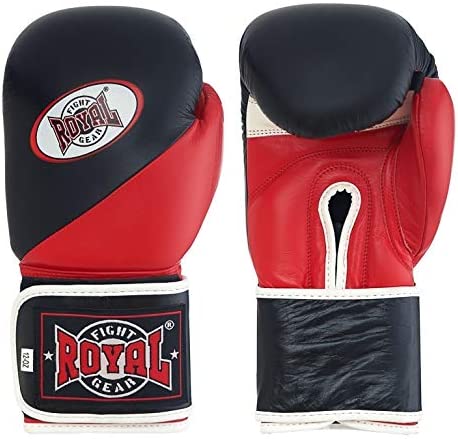 Guantoni da boxe pugilato kickboxing muay thai in pelle Royal Fight Gear rossi e neri - Kombatnet