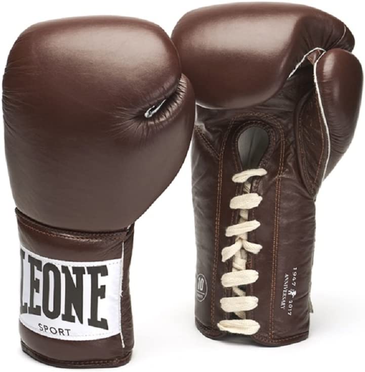 Guantoni da boxe LEONE 1947 professionali in vera pelle con sacca serie Anniversary dettaglio - Kombatnet
