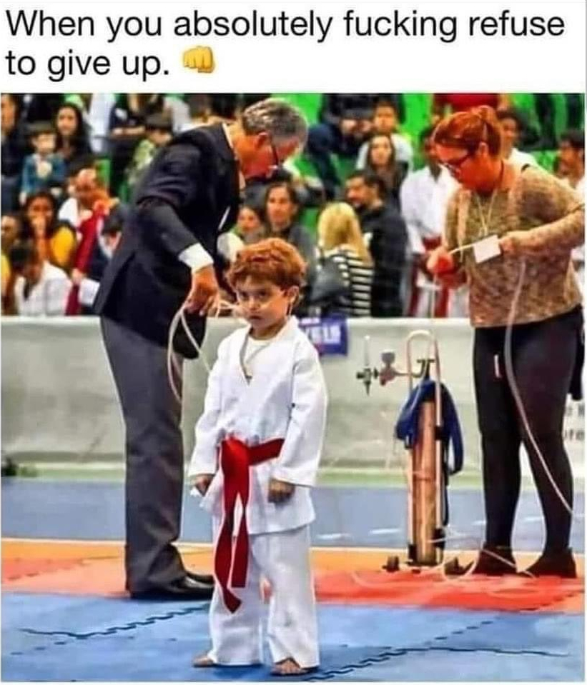 When you absolutely refuse to give up - Quando rifiuti di arrenderti - Miguel Santos Perez Karate ossigeno - Kombatnet