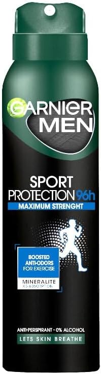 Garnier Men Xtra Time 96h Sport Deodorante Spray 150 ml confezione da 6 - Kombatnet