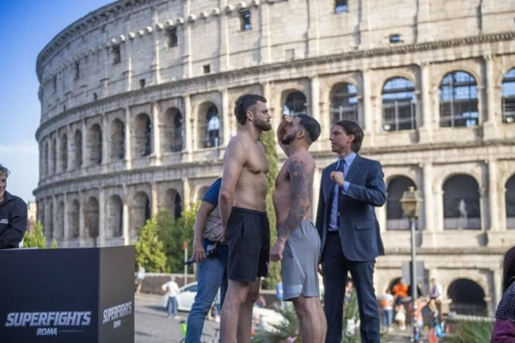 Face to face tra Mattia Faraoni e Charles Joyner davanti al Colosseo a Roma - Kombatnet News
