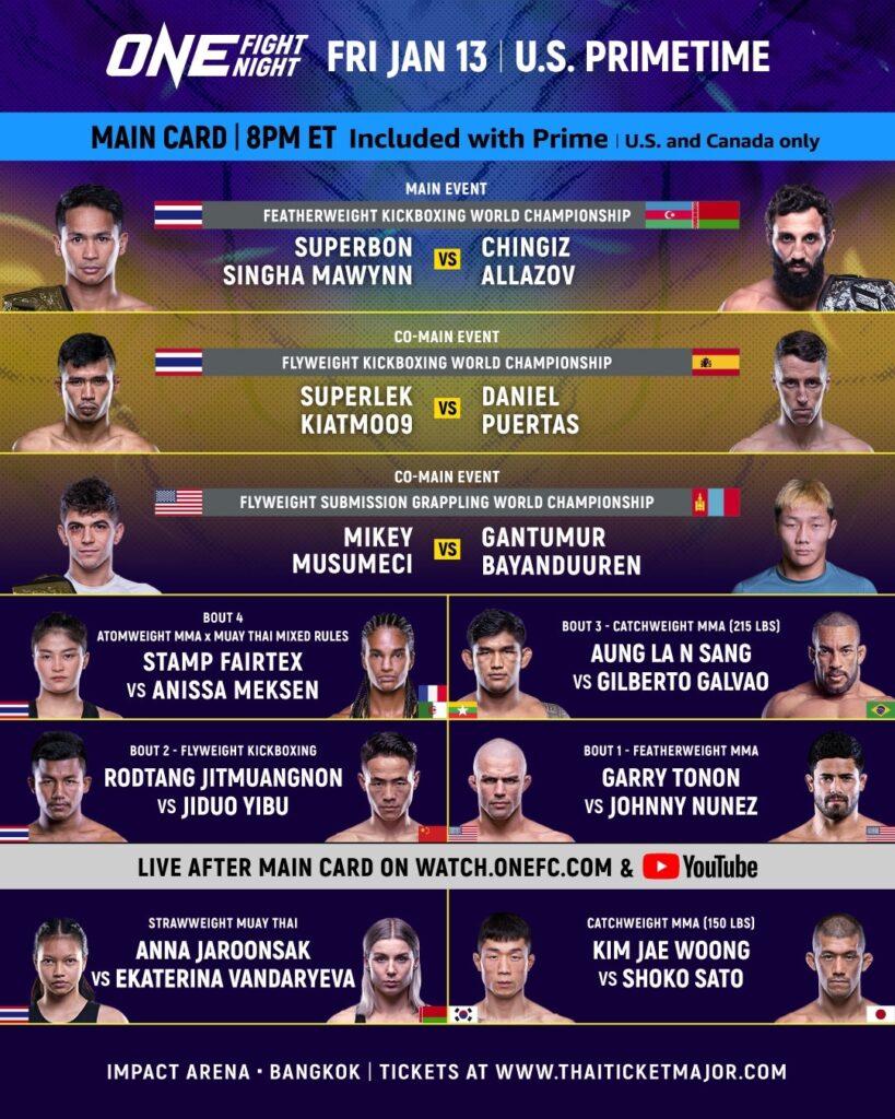 La main card di ONE Fight Night 6