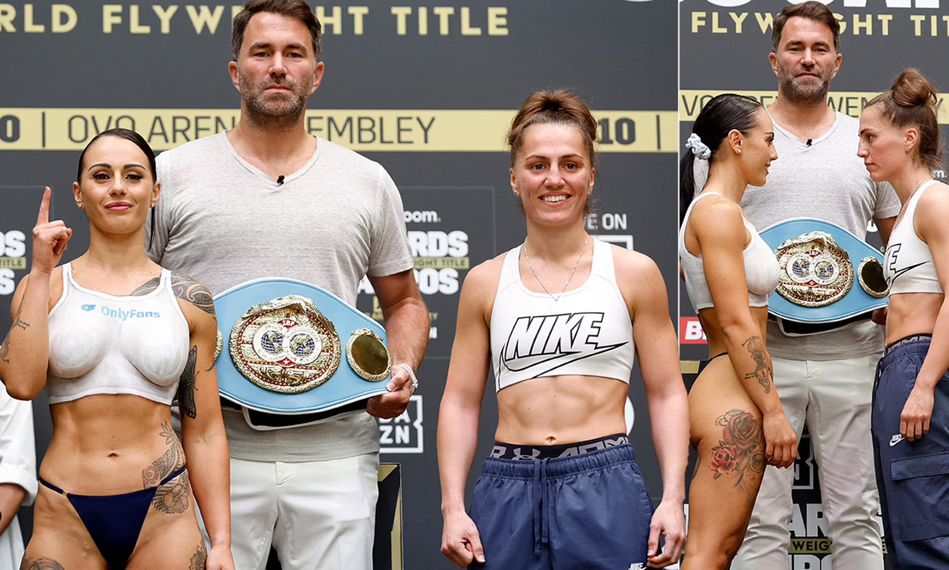Sugar Neekz Johnson (semi)nuda per OnlyFans al weigh-in contro Ellie Scotney