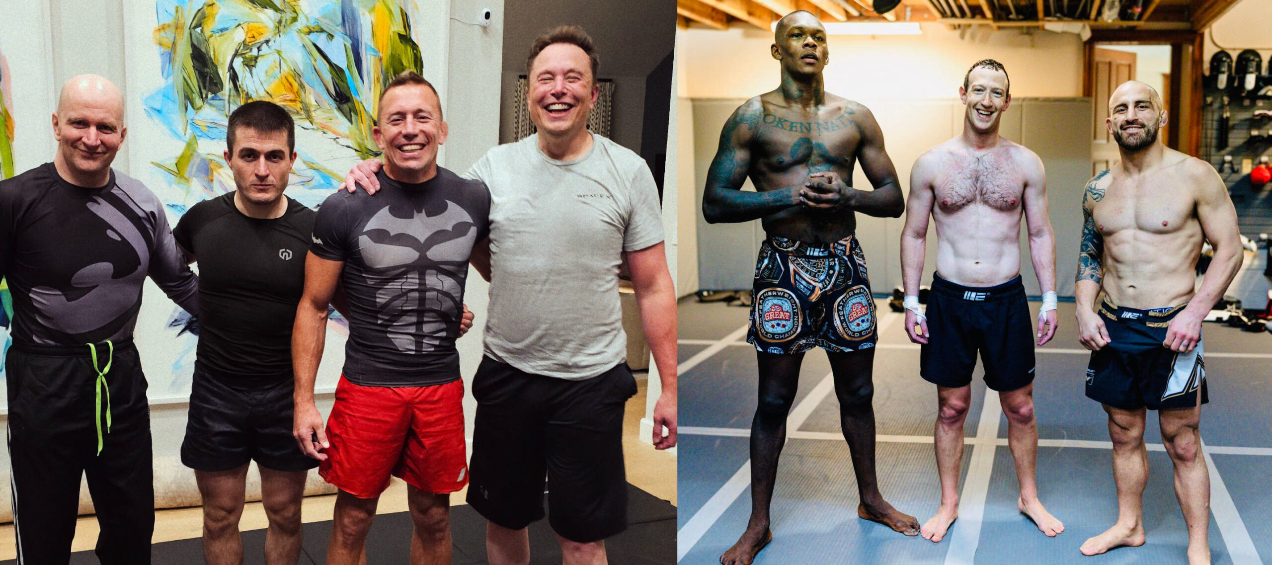 Zuckerberg in gran forma posa con Adesanya e Volkanovski, mentre Musk si allena con St-Pierre