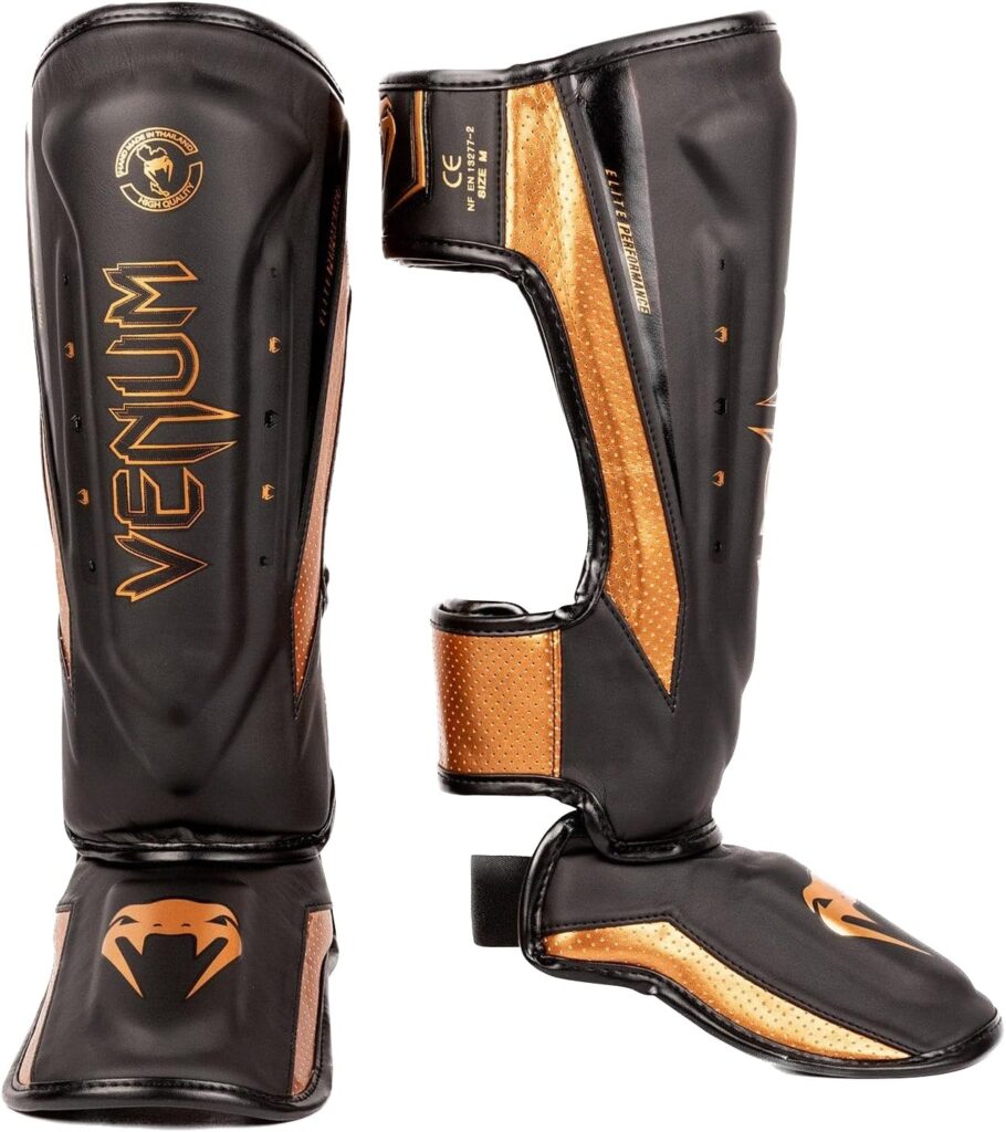 Paratibie Venum Elite EVO Kickboxing nero bronzo - Kombatnet