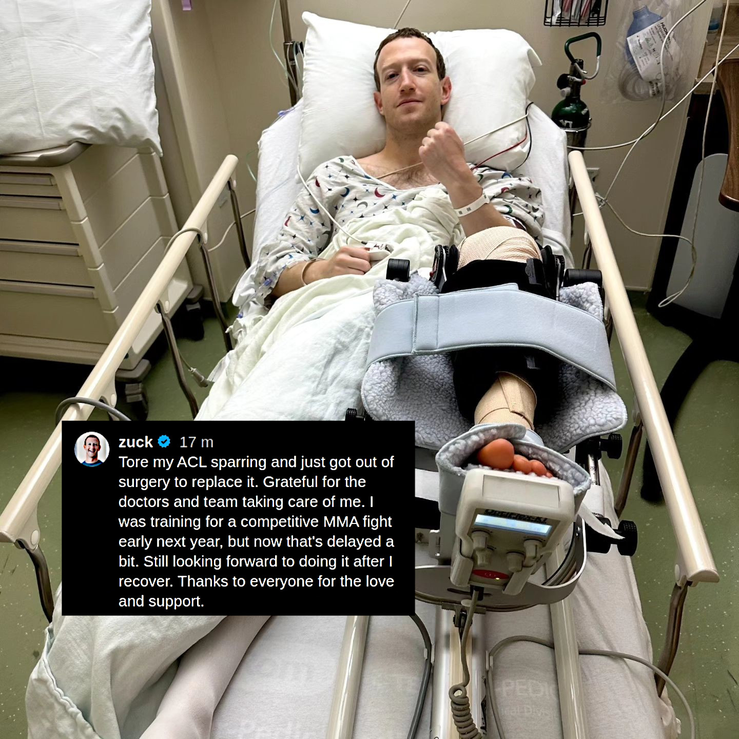 Mark Zuckerberg si rompe il crociato durante lo sparring: match di MMA rimandato