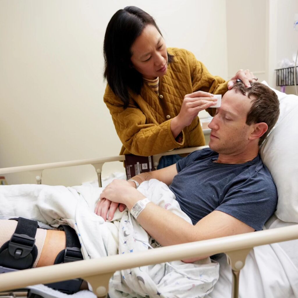 Priscilla Chan accudisce il marito Mark Zuckerberg in ospedale per la rottura del crociato durante uno sparring di MMA - Kombatnet