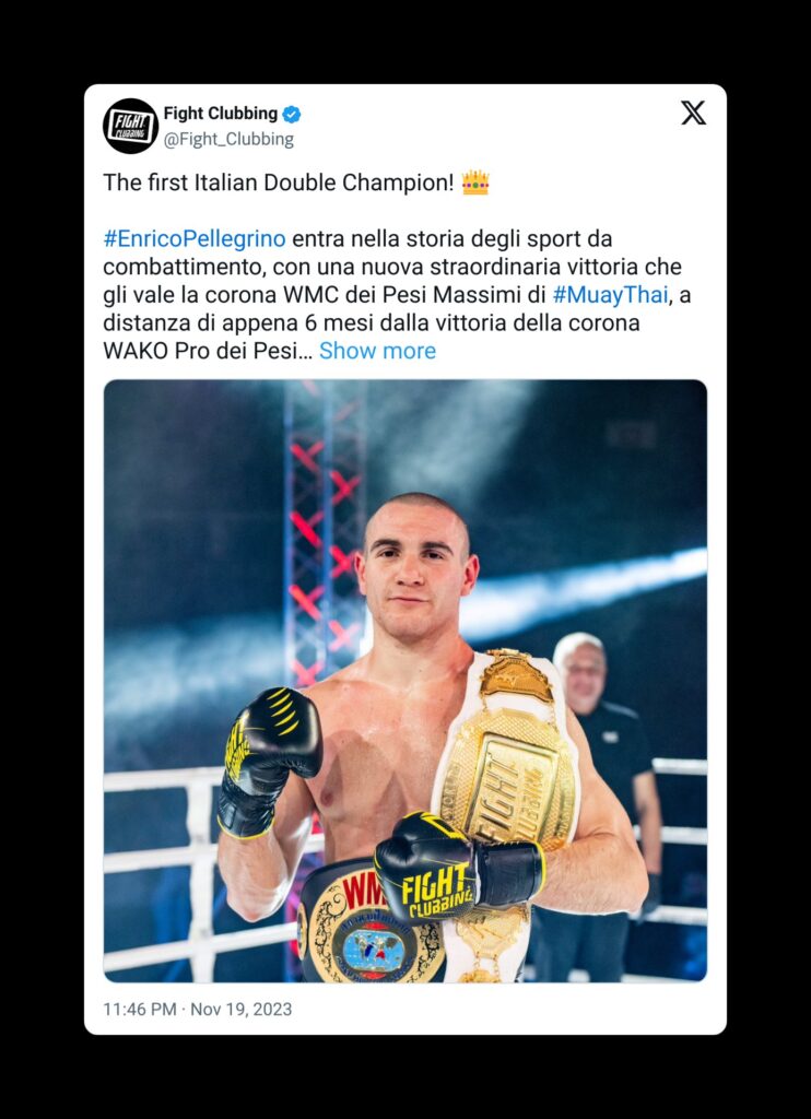 Enrico Pellegrino Vincitore Fight Clubbing 32 - Kombatnet