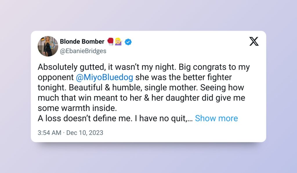 Ebanie Bridges Twitter Miyo Yoshida - Kombatnet