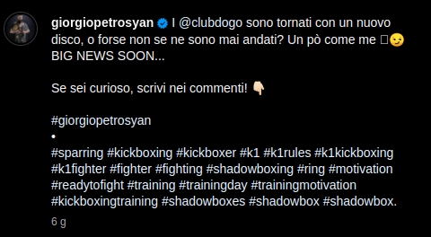 Giorgio Petrosyan ritorna a combattere - Kombatnet