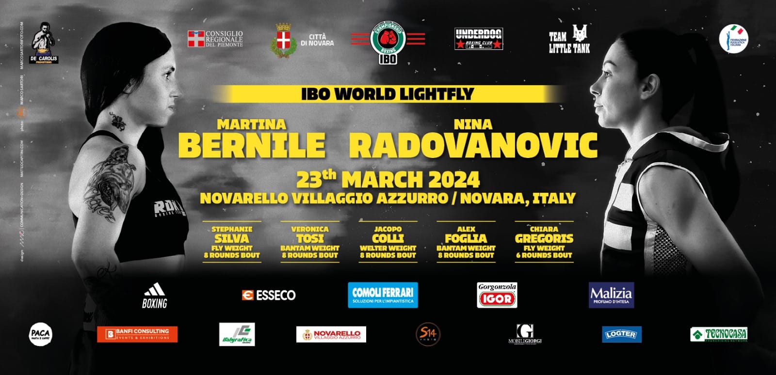 Martina Bernile VS Nina Radovanovic a Novara per il titolo mondiale IBO: card, orari e biglietti