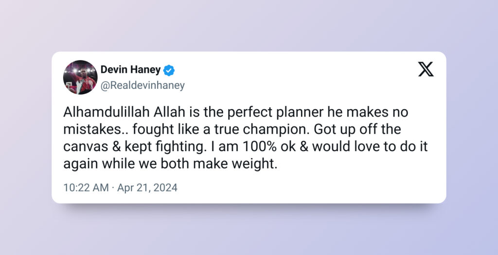 I ringraziamenti di Devin Haney ad Allah dopo il match contro Ryan Garcia - Kombatnet