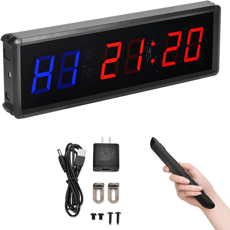 Timer da palestra programmabile a LED da muro con telecomando, cronometro, conto alla rovescia e luminosità regolabile - Kombatnet